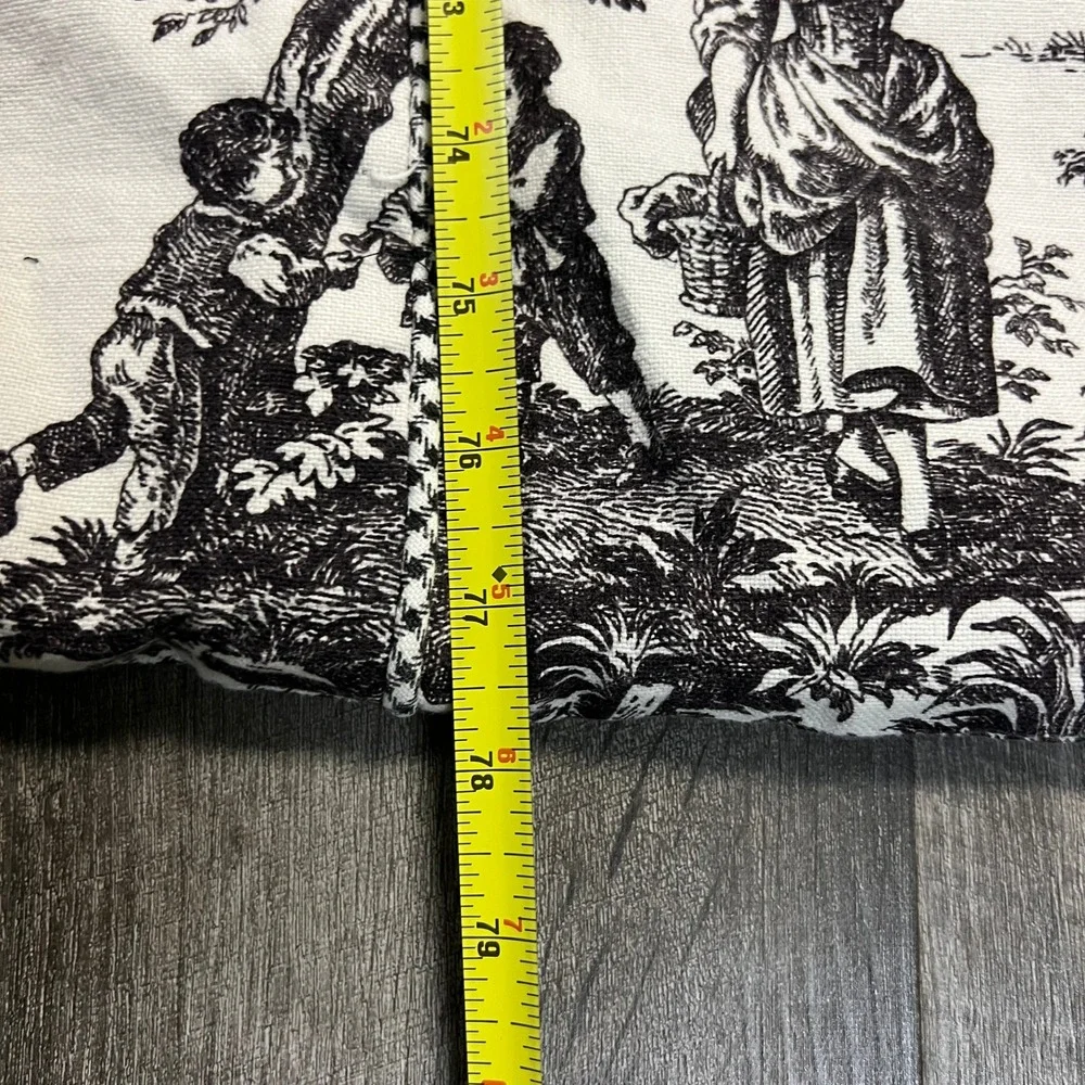 VTG Toile de Jouy Reversible Duvet Cover Black White Houndstooth French Country